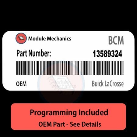 13589324 BCM with PROGRAMMING - VIN & Security | Buick LaCrosse | Body Control Module / Unit OEM BCU