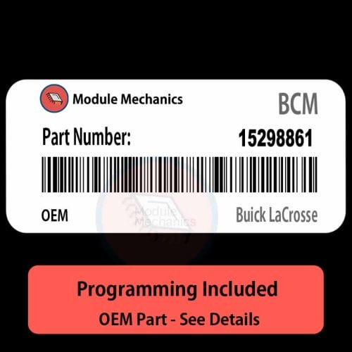 15298861 BCM with PROGRAMMING - VIN & Security | Buick LaCrosse | Body Control Module / Unit OEM BCU