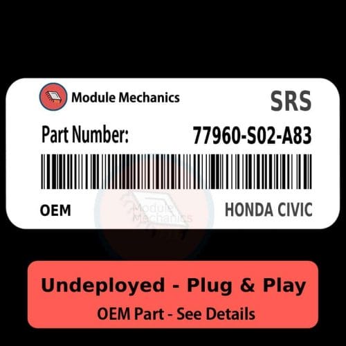 77960-S02-A83 SRS Unit - UNDEPLOYED | Honda Civic | Airbag Control Computer