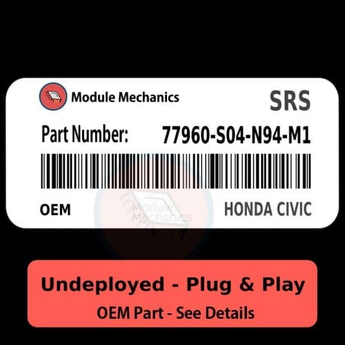 77960-S04-N94-M1 SRS Unit - UNDEPLOYED | Honda Civic | Airbag Control Computer