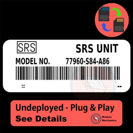 77960-S84-A86 SRS Unit - UNDEPLOYED | Honda Accord | Airbag Control Computer