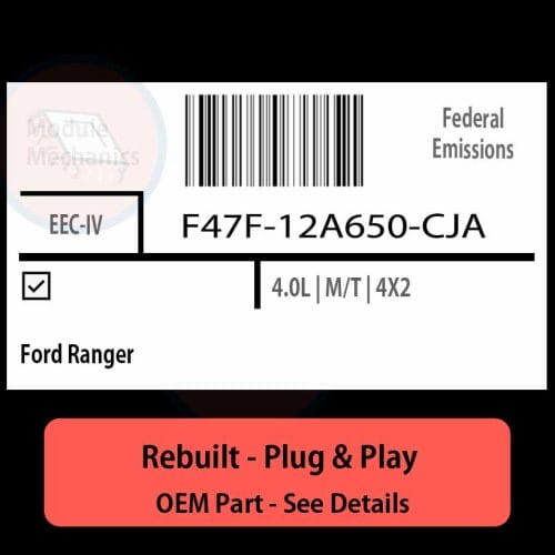 F47F-12A650-CJA EEC-IV ECU - PLUG & PLAY |  Ford Ranger | ECM PCM BCM Engine Control Computer OEM